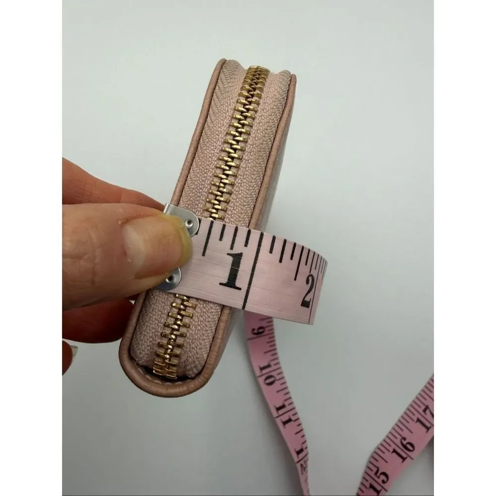 Furla Blush Pink Saffiano Leather Corner Zip Wallet Continental Wallet